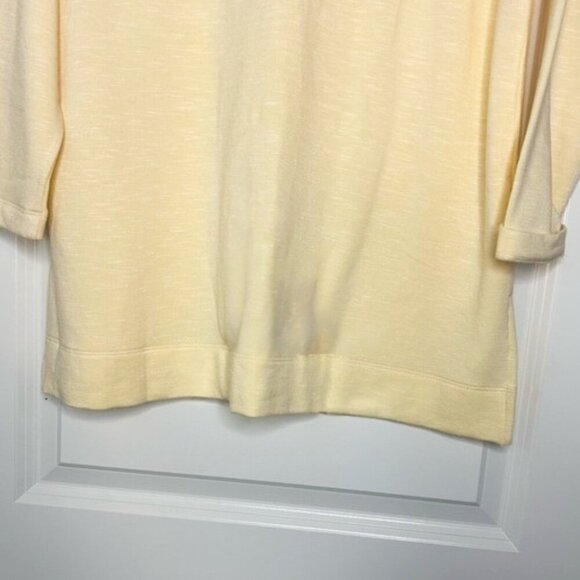 J. Jill Lemon Yellow Lightweight Half Button 3/4 Sleeve Casual layering sweater - Picture 7 of 9